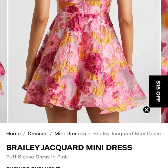 Showpo Pink Floral Mini Dress with Yellow Accents - Picture 4 of 8